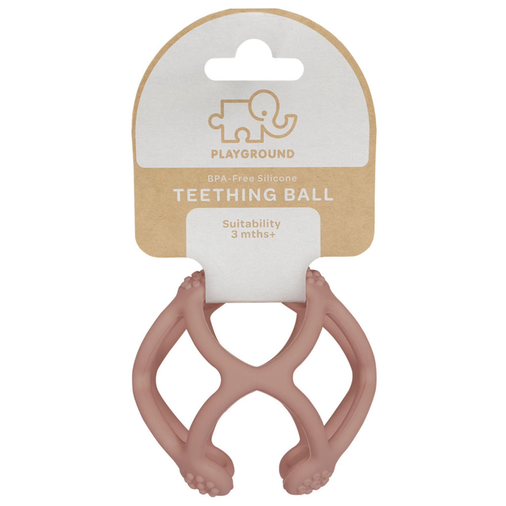 Living Textiles Playground Silicone Teething Ball-Rose