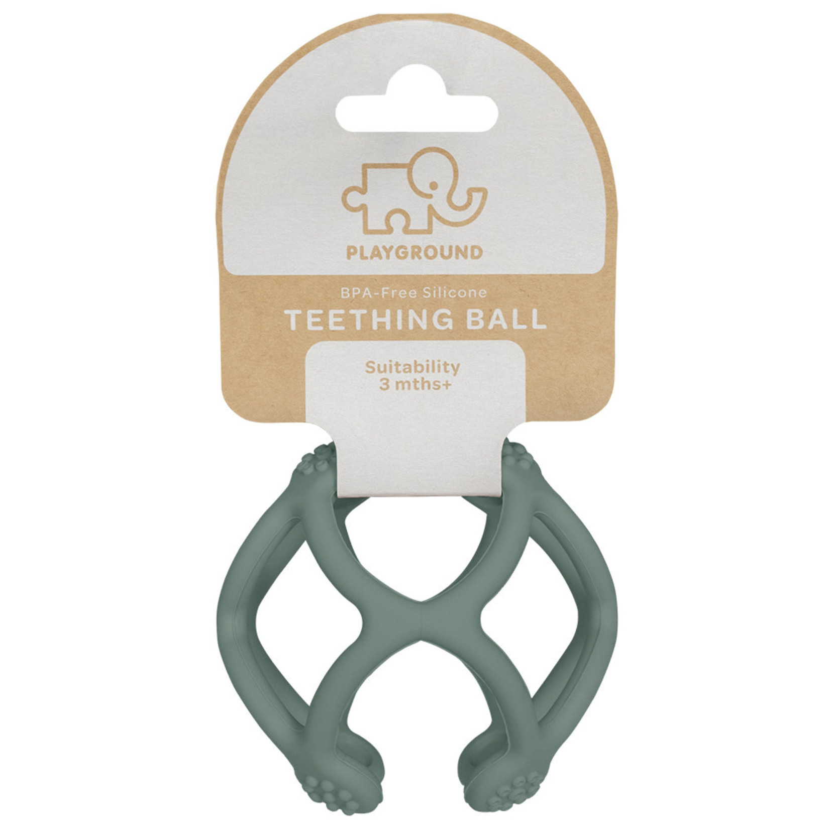 Living Textiles Playground Silicone Teething Ball-Sage