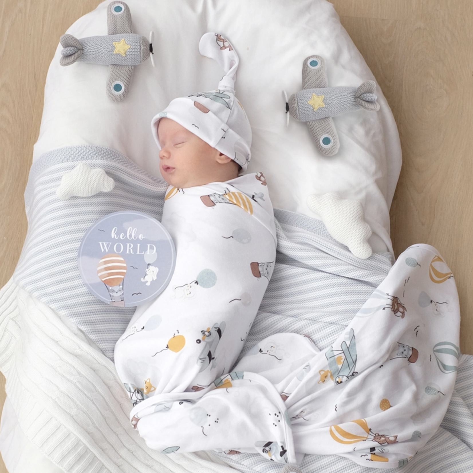 Living Textiles Newborn Gift Set-Up Up & Away
