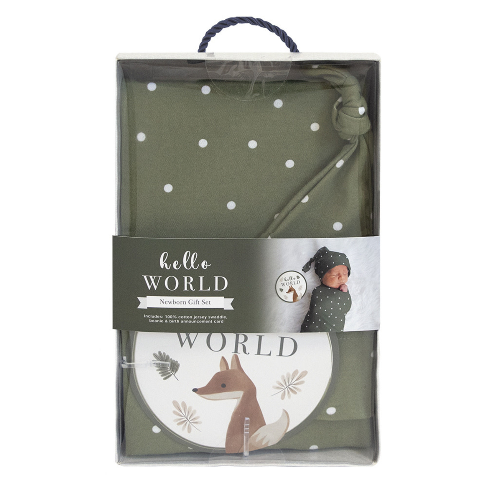 Living Textiles Newborn Gift Set-Olive Dots