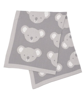 Living Textiles Pram Knitted Blanket-Koala GREY