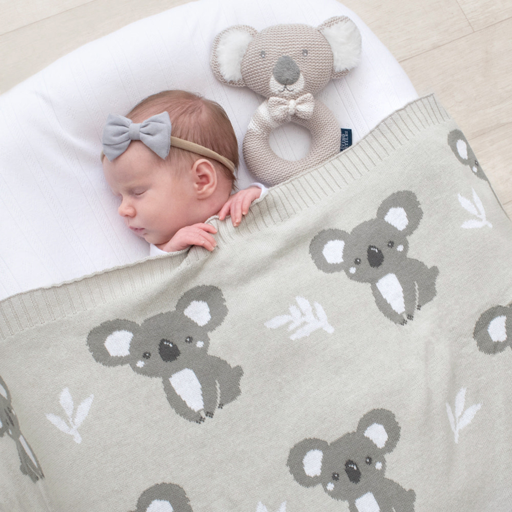 Living Textiles Australiana Baby Blanket - Koala/Grey