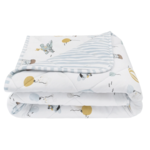Living Textiles Reversable Jersey Cot Comforter-Up Up & Away/Stripes