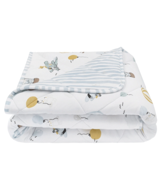 Living Textiles Reversable Jersey Cot Comforter-Up Up & Away/Stripes