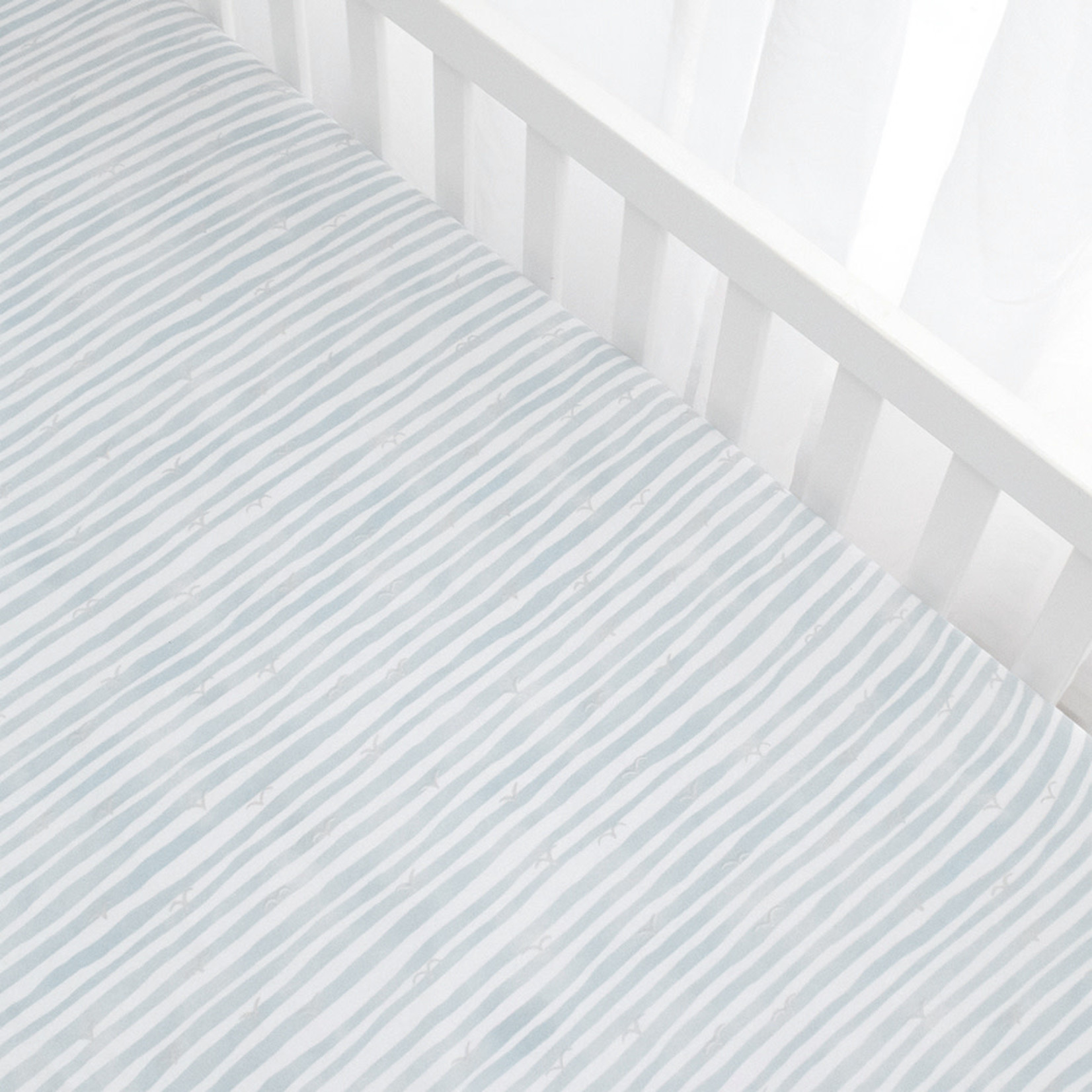 Living Textiles 2pk Cot Fitted Sheets-Up Up & Away/Stripes