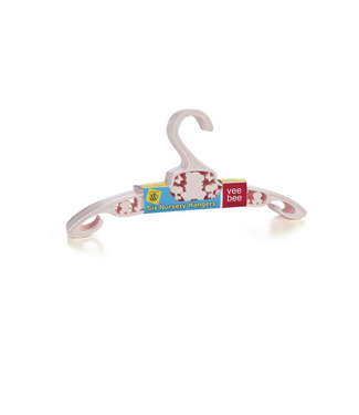 VeeBee Kids Plastic Hangers (Pack of 6) Pink