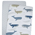 Living Textiles 2-pack Bedside Bassinet Fitted Sheets - Oceania