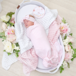 Living Textiles Newborn Gift Set-Blush Gingham