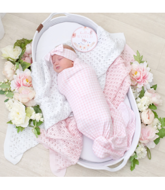 Living Textiles Newborn Gift Set-Blush Gingham