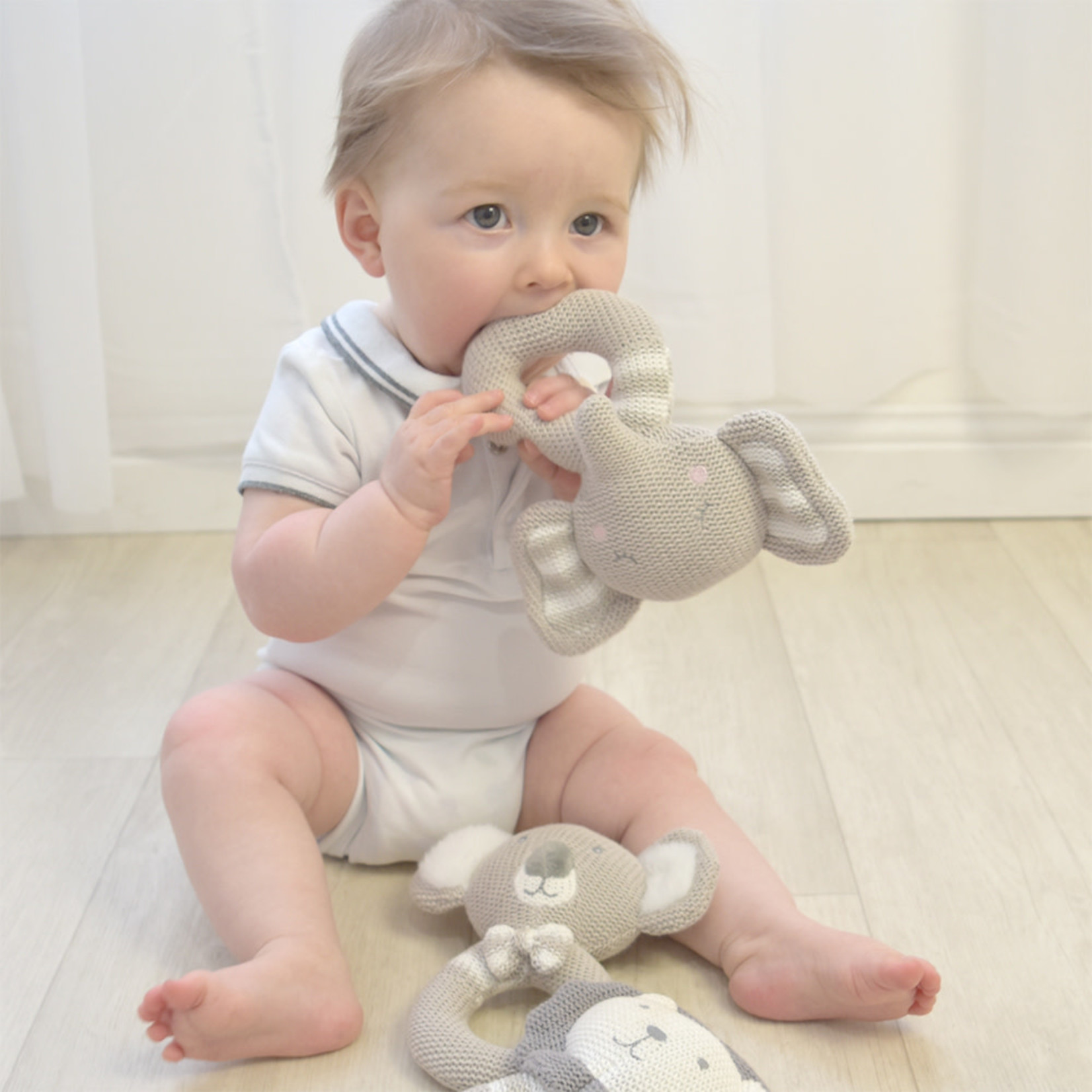 Living Textiles KNITTED RATTLE ELI THE ELEPHANT