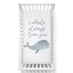 Living Textiles Cot Fitted sheet Whale Love You