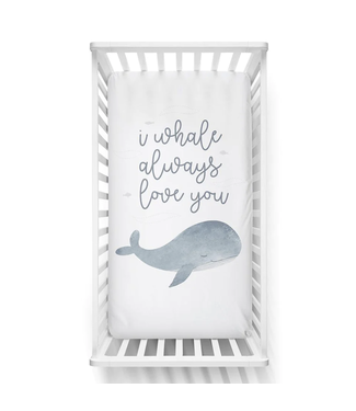 Living Textiles Cot Fitted sheet Whale Love You