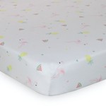 Living Textiles Cot Fitted sheet Jersey/Flamingo