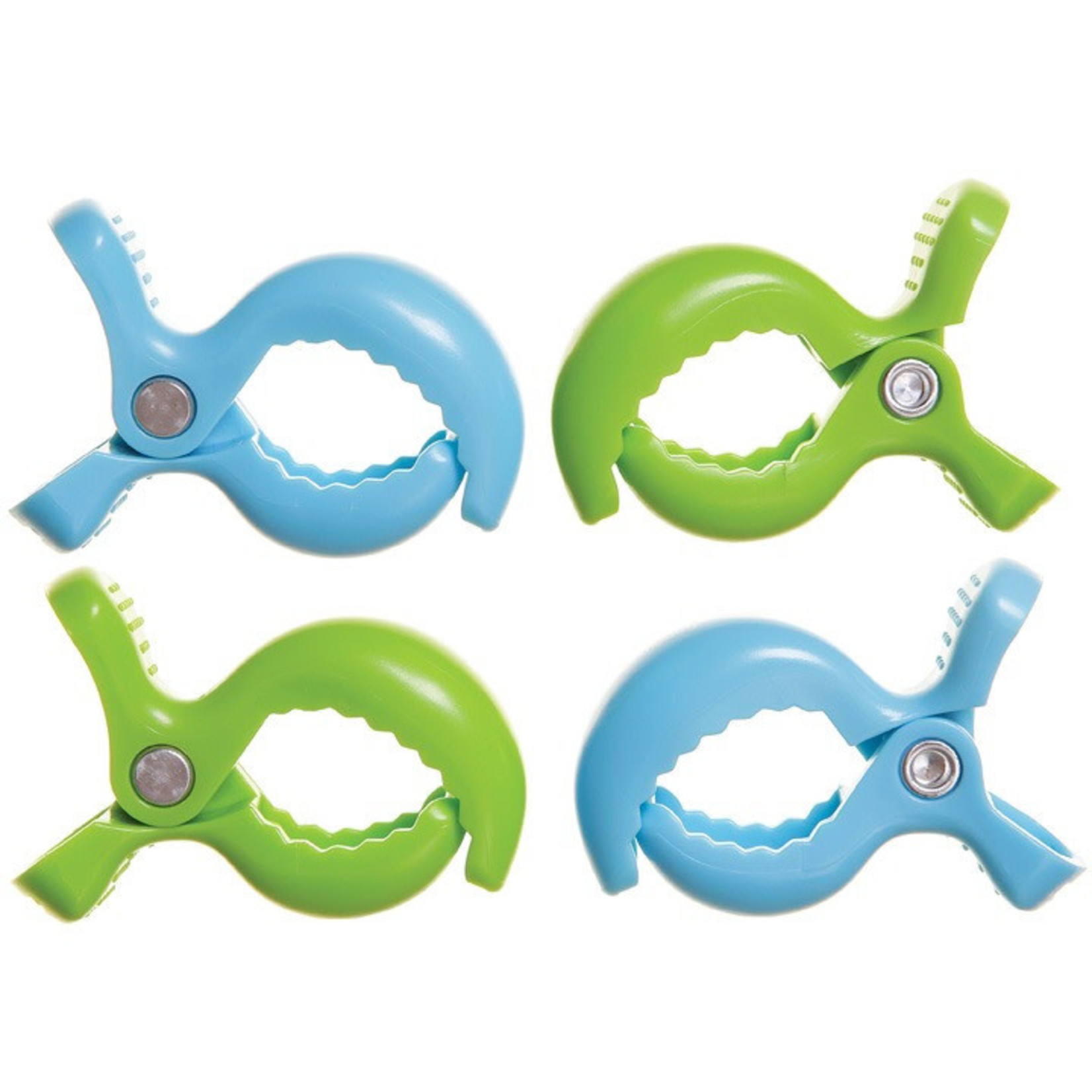 Dreambaby STROLLER CLIPS 4PK - BLUE/GREEN