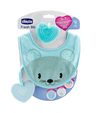 Chicco Fresh Teether Bib Blue