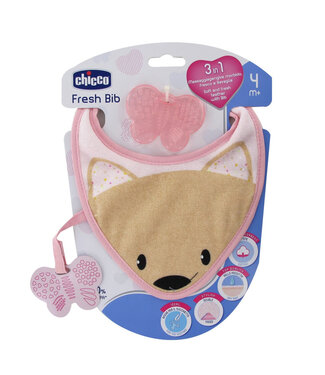 Chicco Fresh Teether Bib Pink