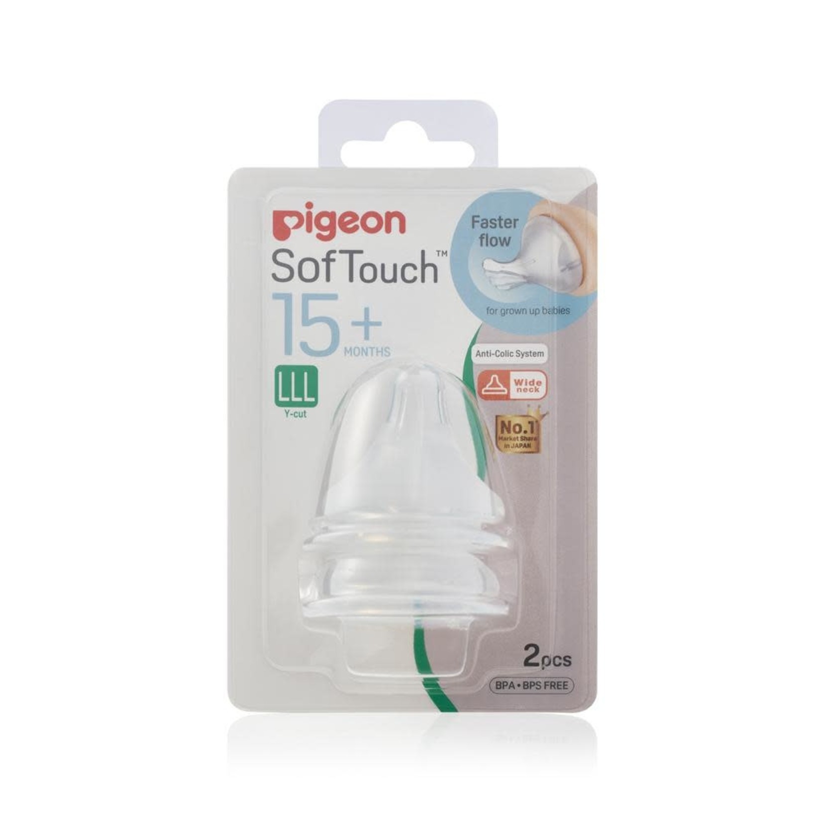 Pigeon SofTouch™ Peristaltic PLUS 2pk Teat (LLL)
