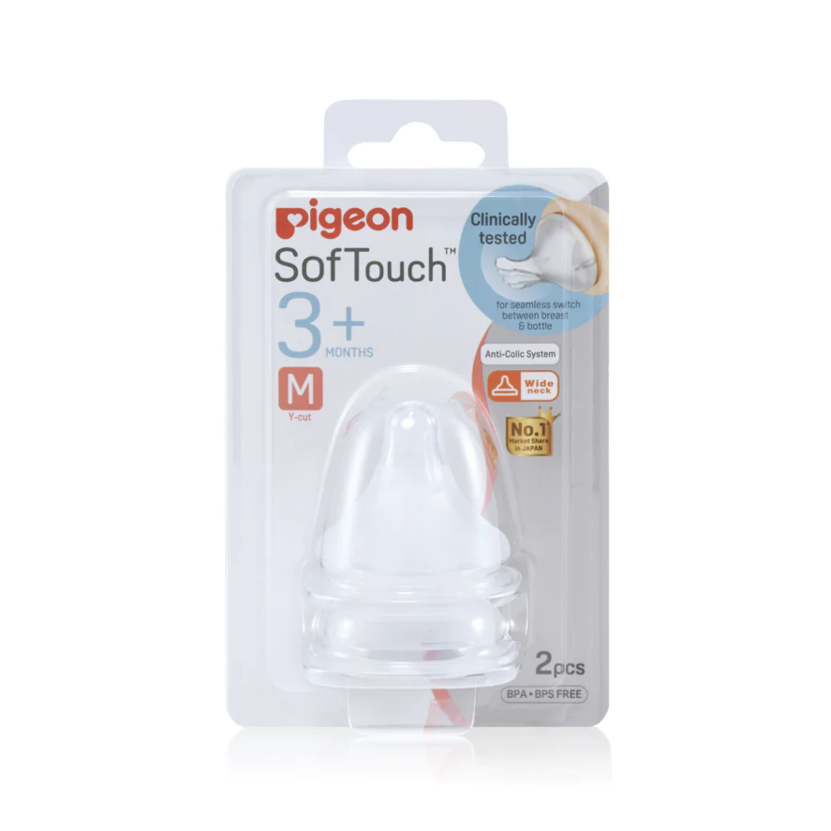 Pigeon SofTouch™ Peristaltic PLUS 2pk Teat (M)