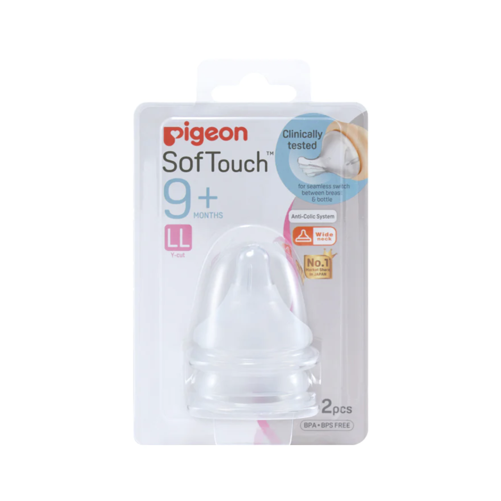 Pigeon SofTouch™ Peristaltic PLUS 2pk Teat (LL)