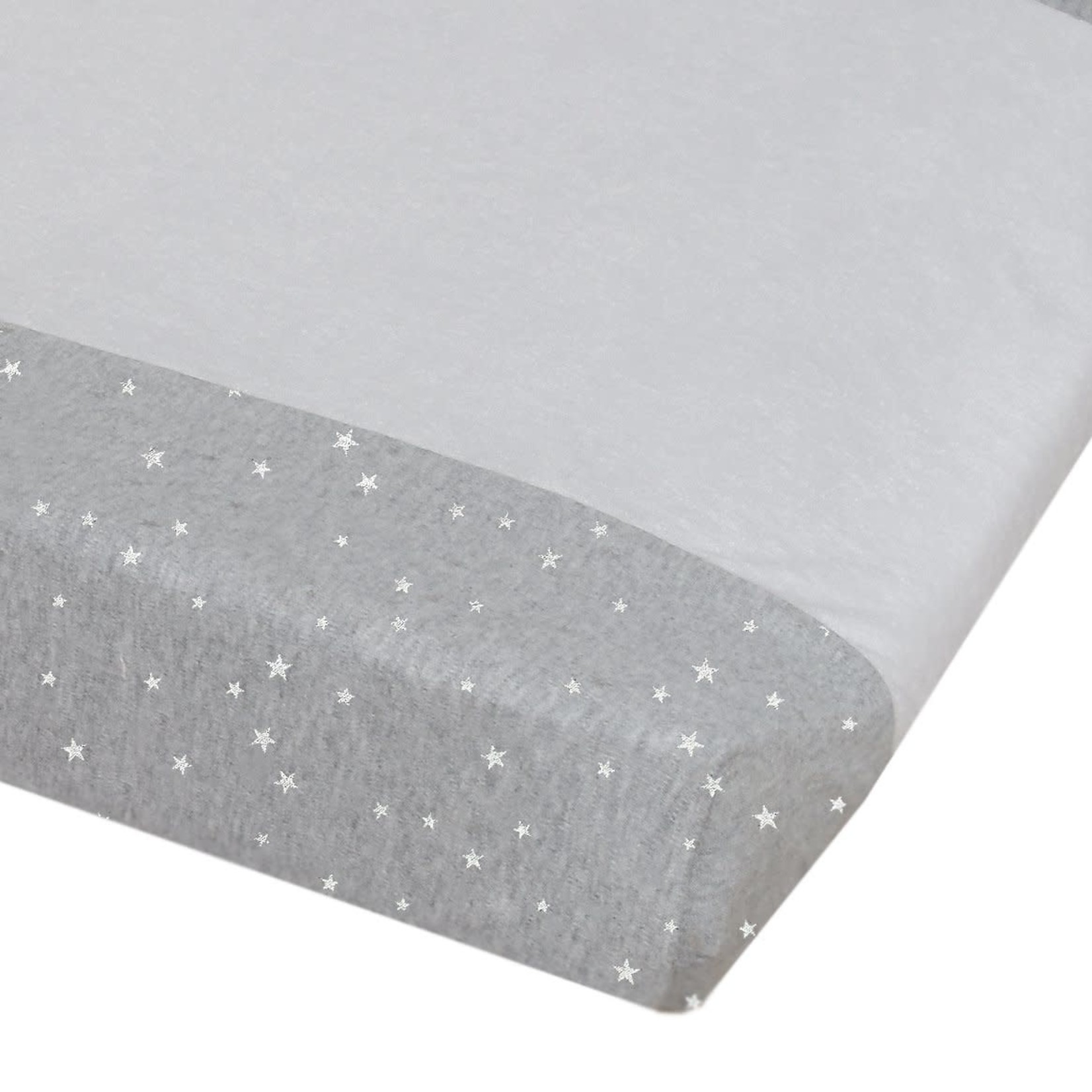 Living Textiles JERSEY CHANGE PAD COVER SILVER STARS/TOWELLING