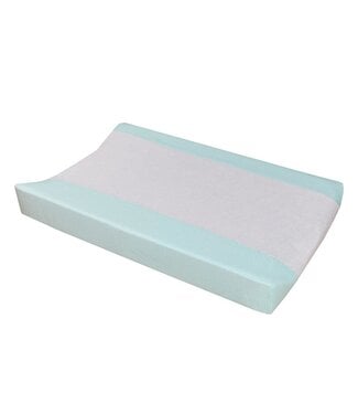 Living Textiles JERSEY CHANGE PAD COVER AQUA STRIPE/TOWELLING