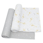 Living Textiles 2-pack Jersey Wrap (100 x 100cm) Noah/Stars
