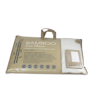 Bubba Blue Bamboo White Cot Pillow - Bamboo filling & casing with bamboo pillowcase