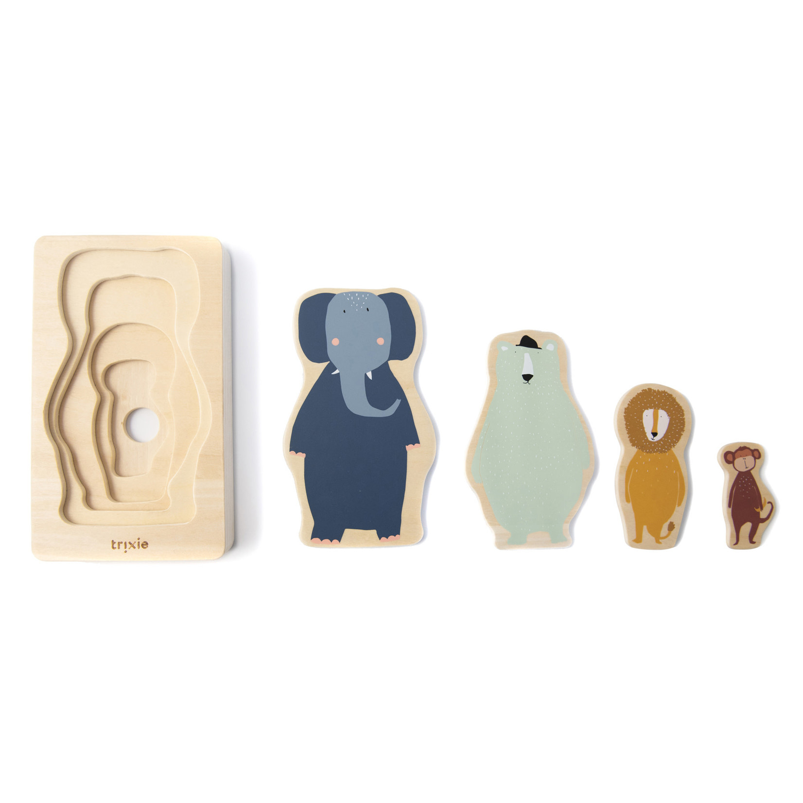 Trixie Wooden 4-layer animal puzzle - 18 cm x 11 cm x 3 cm
