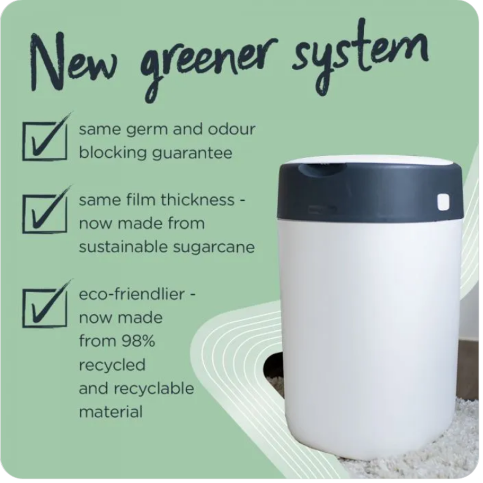 Tommee Tippee Twist & Click Nappy Disposal Bin-White