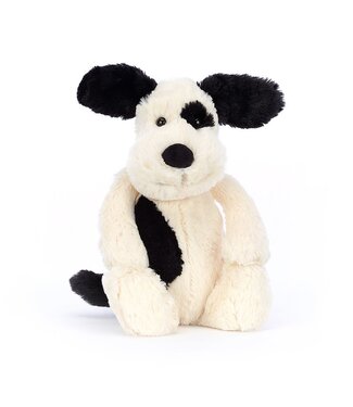 Jellycat Bashful Black & Cream Puppy Medium-NC