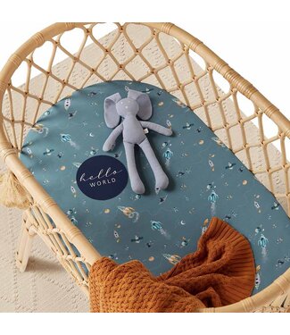 Snuggle Hunny Organic Bassinet Sheet / Change Pad Cover-Rocket