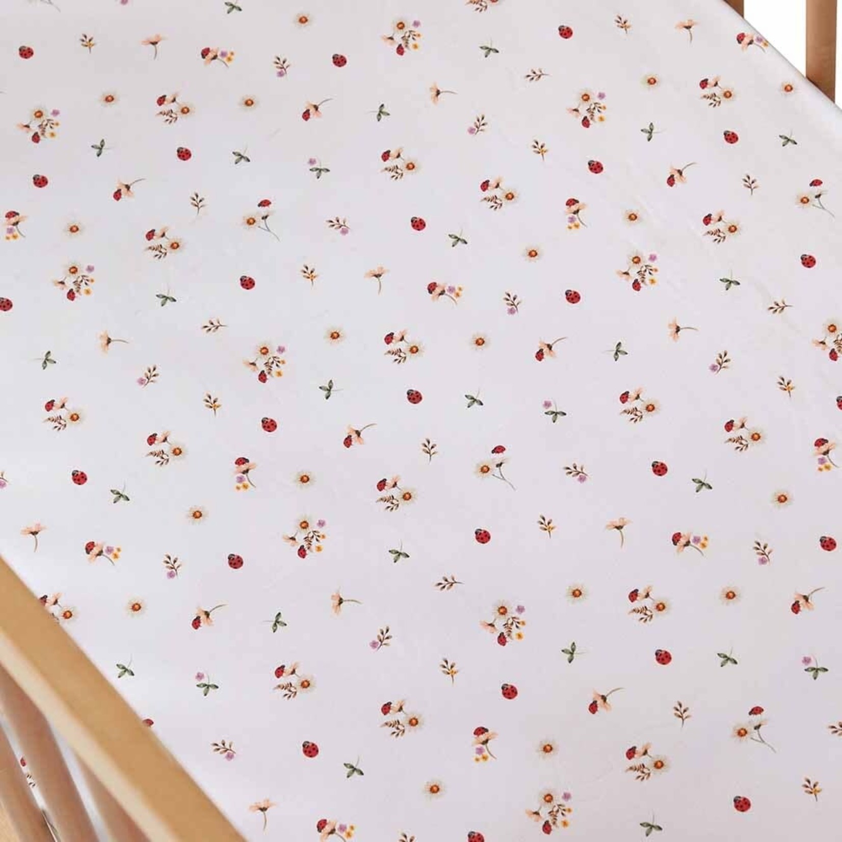 Snuggle Hunny Fitted Cot Sheet-Ladybug