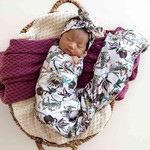 Snuggle Hunny Organic Jersey Wrap & Topknot Set-Banksia