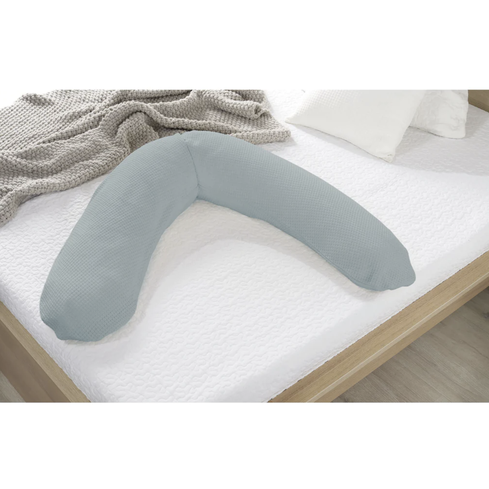 THERALINE The Original Maternity and Nursing Pillow - Misty Blue Fine Knit
