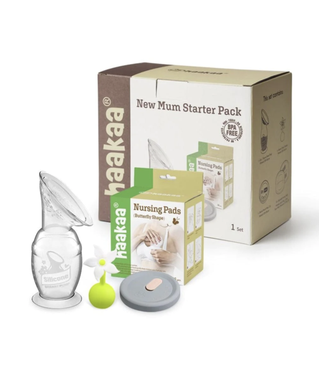 Haakaa New Mum Starter Pack White Stopper Generation 2 150ml Pump Whole Bubs