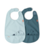 Done by Deer Bib with Velcro 2 Pack Deer Friends blue