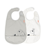 Done by Deer Bib with Velcro 2 Pack Deer Friends grey/beige