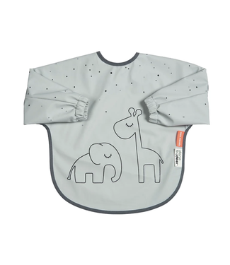 Done by Deer Sleeved Bib 6-18m Dreamy Dots grey