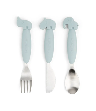 Done by Deer Yummy Plus Easy Grip Cutlery, Blue