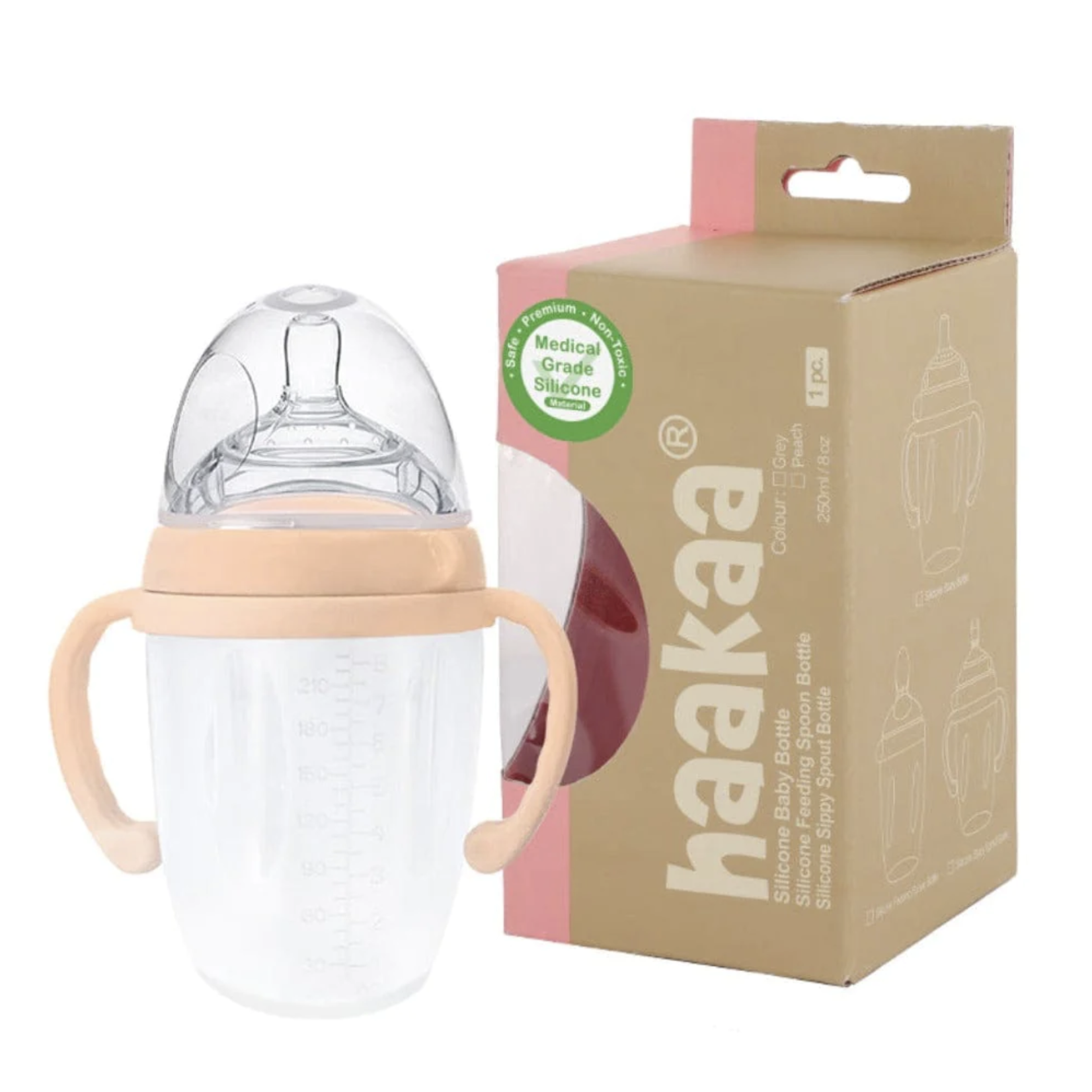 Haakaa Generation 3 Silicone Baby Bottle-Nude 250ml(Variable Teat)