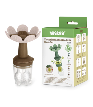 Haakaa Flower Fresh Food Feeder & Cover Set-Blush