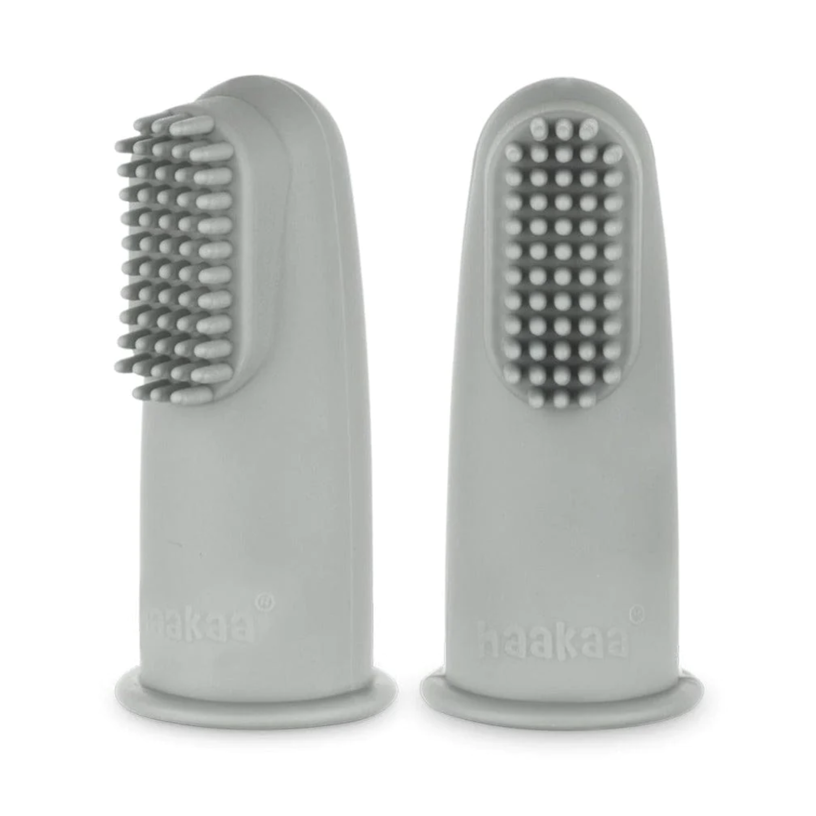 Haakaa Silicone Finger Toothbrush 2pk-Suva Grey