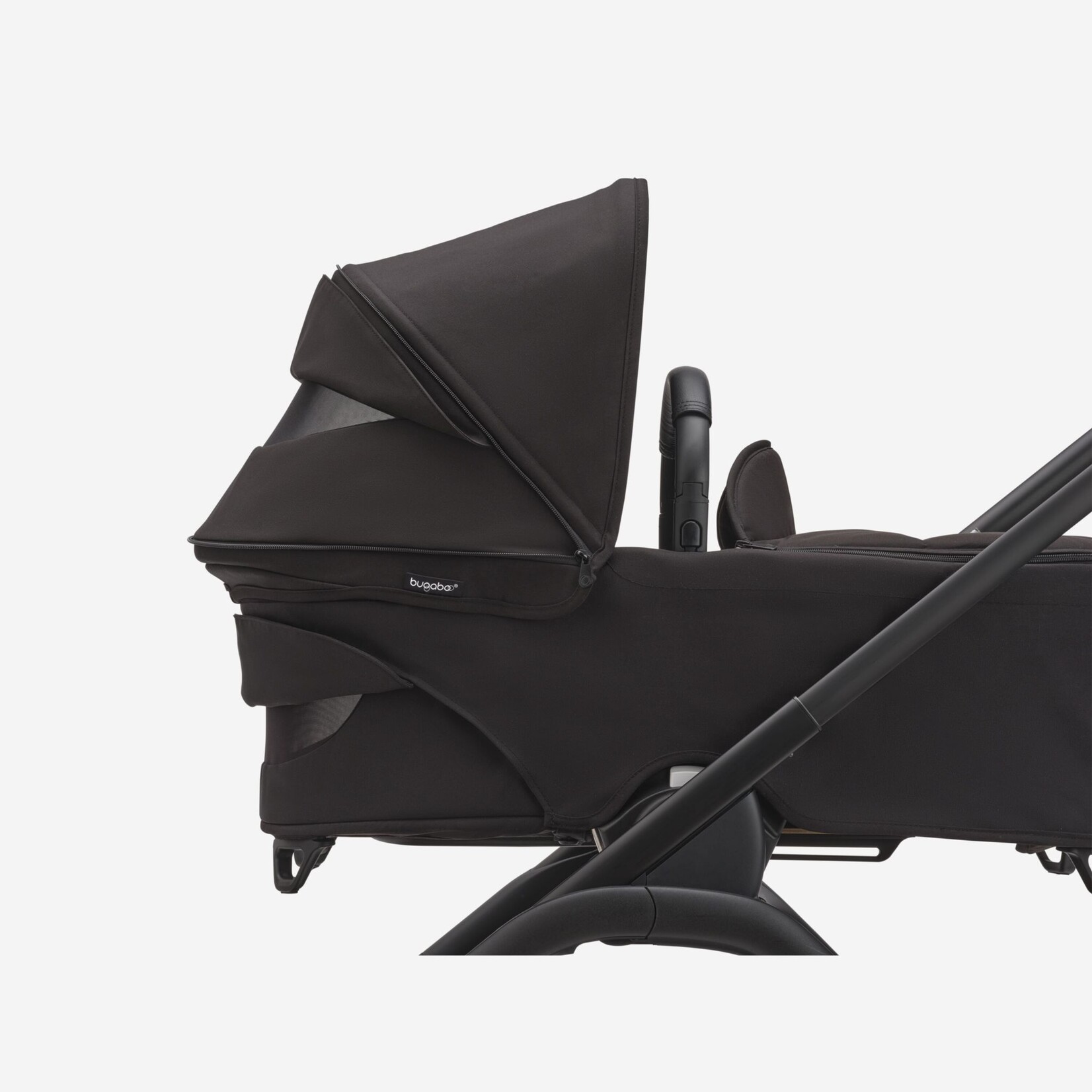 Bugaboo Fox 5 bassinet and seat stroller Grey mélange sun canopy, grey  mélange fabrics, black chassis