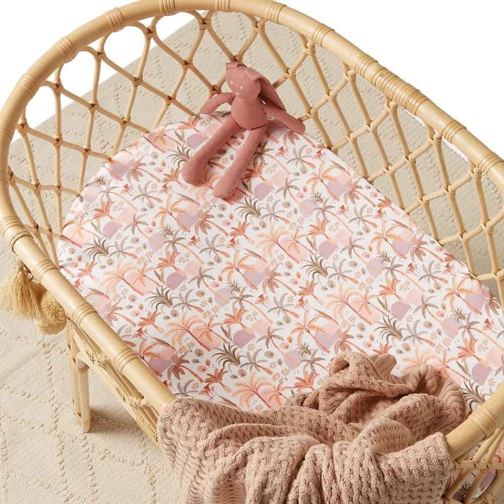 Snuggle Hunny Bassinet Sheet / Change Pad Cover Palm Springs