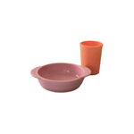 Little Woods NON-TOXIC SILICONE BOWL AND CUP SET-Pink and Coral
