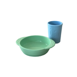 Little Woods NON-TOXIC SILICONE BOWL AND CUP SET-Mint and Duck Egg Blue