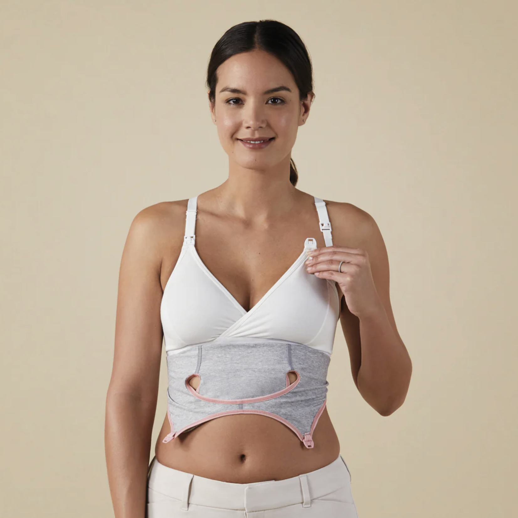 Bravado Designs Clip And Pump Hands-Free Nursing Bra Accessory -  Sustainable-Dove Heather With Dusted Peony - Whole Bubs