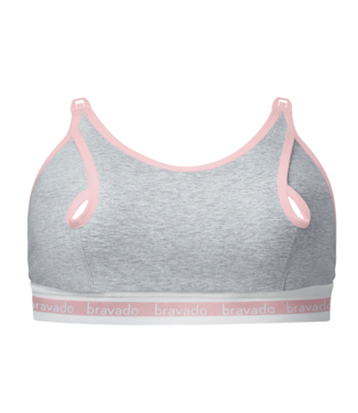 Bravado Clip And Pump Hands-Free Nursing Bra Accessory - Sustainable-Dove Heather With Dusted Peony