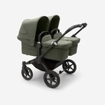 Bugaboo Donkey 5 Twin bassinet and seat pram-Forest green sun canopy, forest green fabrics, black chassis