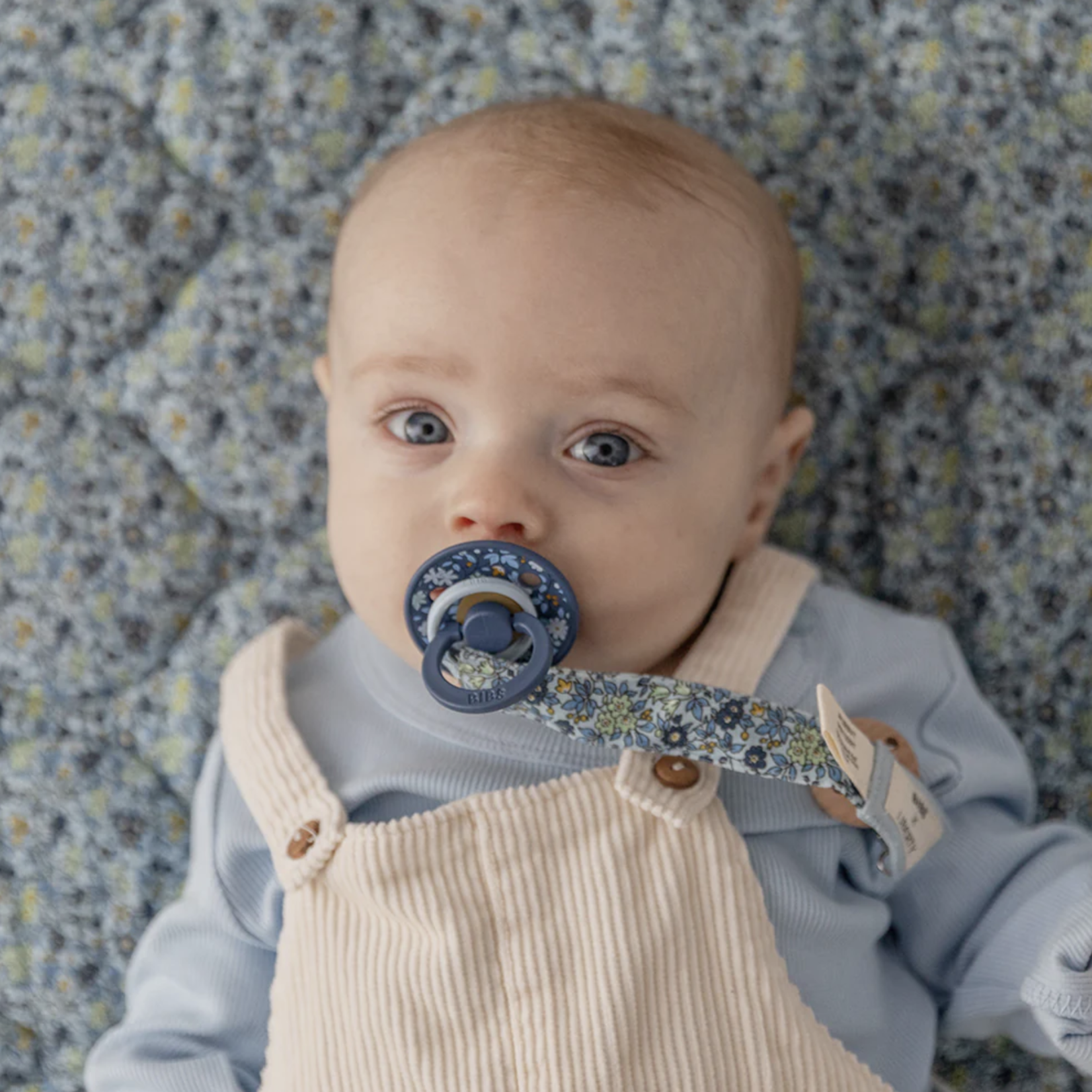 BIBS x LIBERTY Pacifier Clip Baby Blue